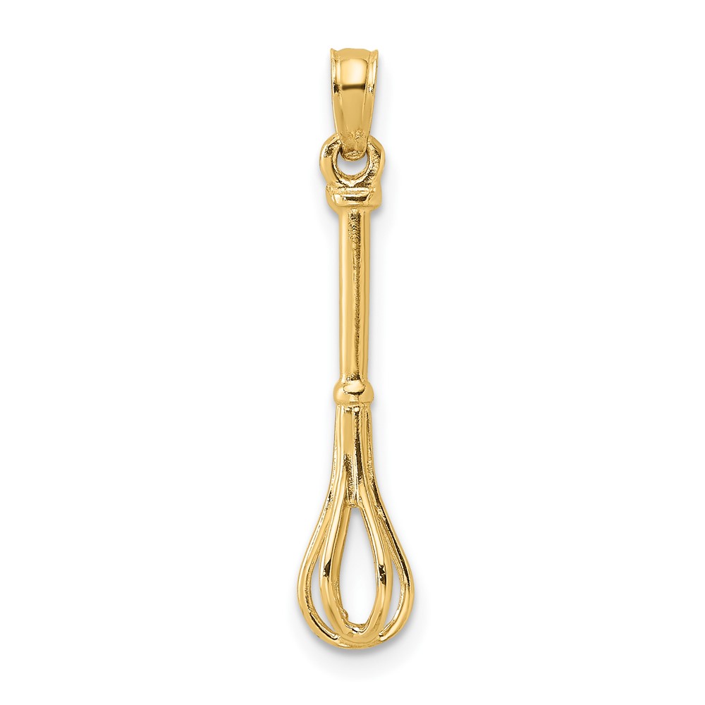 10K 3-D Polished Whisk Charm (10K7354)