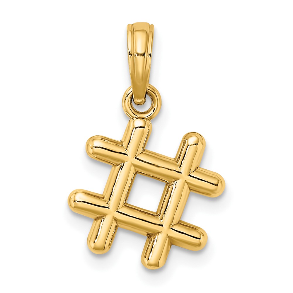 10K 3-D Hashtag Charm (10K7355)