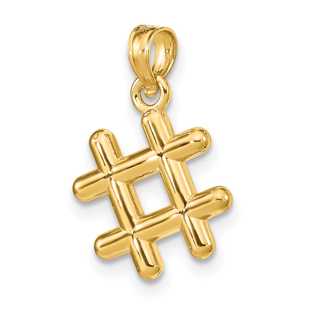 10K 3-D Hashtag Charm (10K7355)