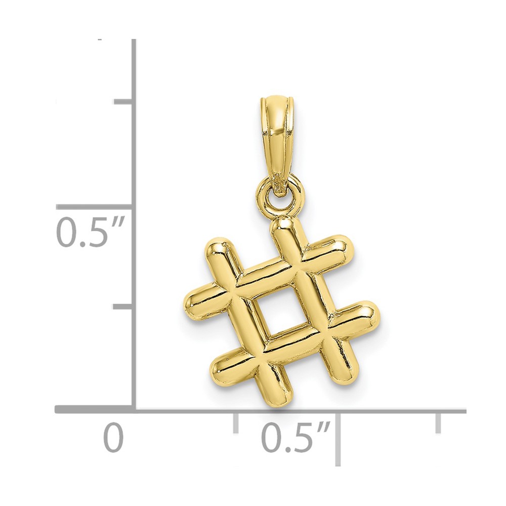10K 3-D Hashtag Charm (10K7355)