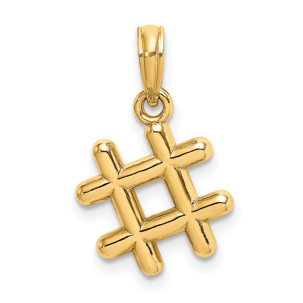 10K 3-D Hashtag Charm (10K7355)