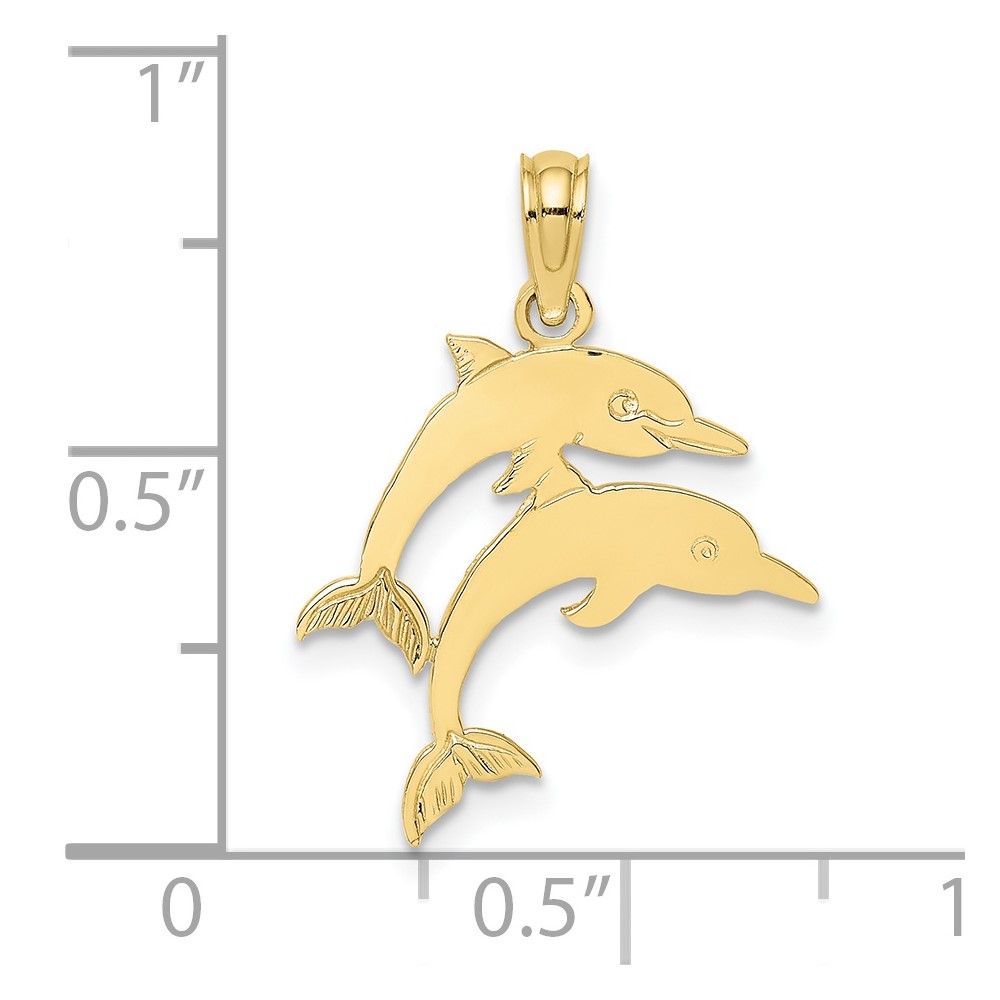 10K Double Dolphins Charm (10K7367)