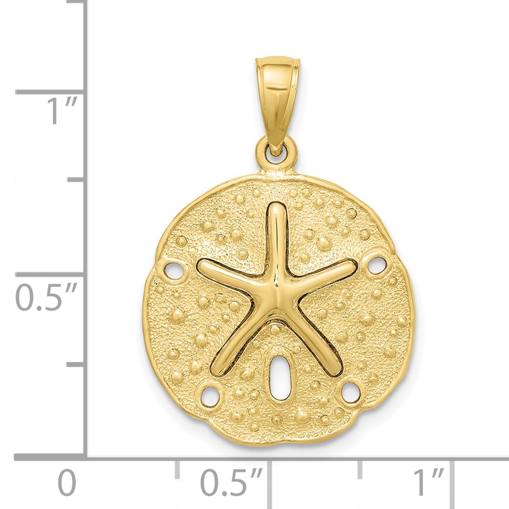 10K Sand Dollar w/ Starfish Charm (10K7390)