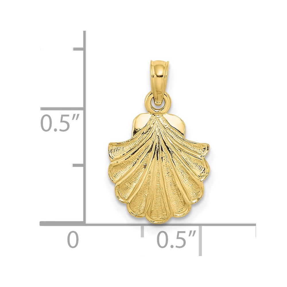 10K 2-D Scallop Shell Charm (10K7395)