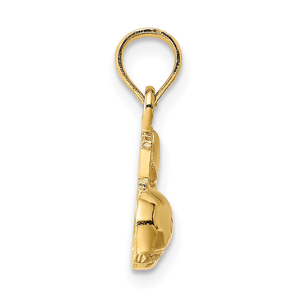 10K Polished  I HEART WHALES Charm (10K7398)