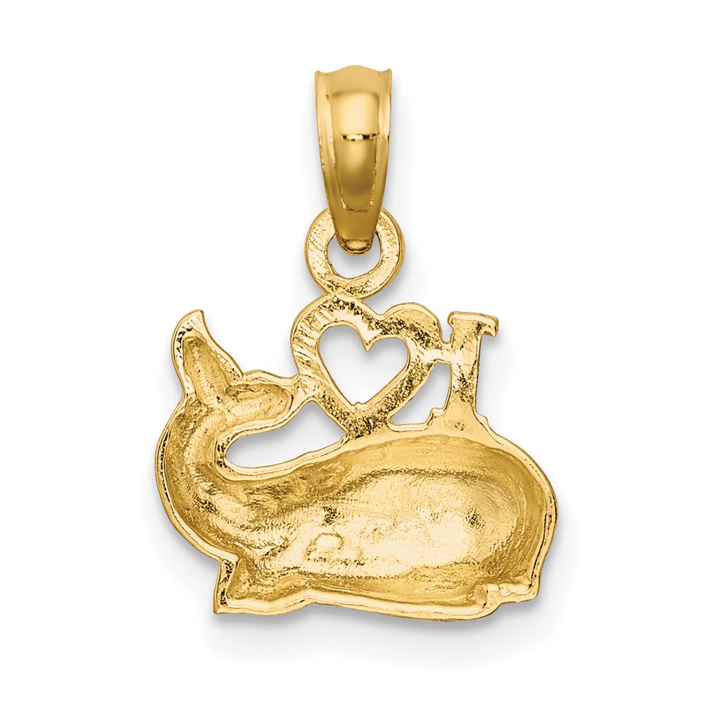10K Polished  I HEART WHALES Charm (10K7398)