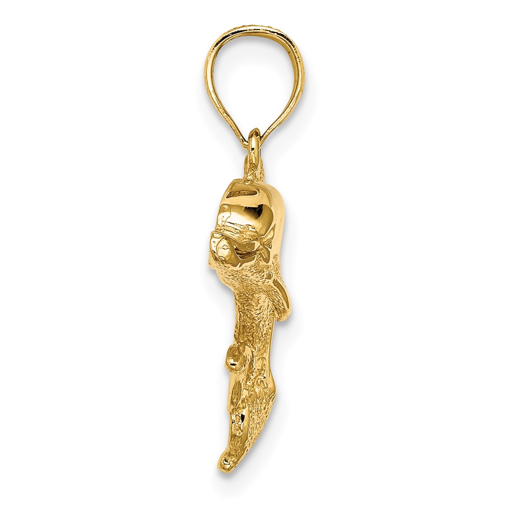10K 2-D Polished and Engraved Dolphin Charm (10K7412)