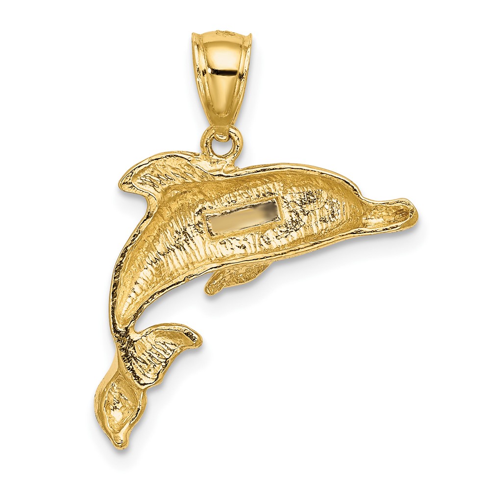10K 2-D Polished and Engraved Dolphin Charm (10K7412)