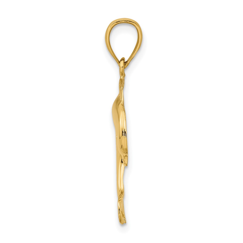 10K Polished Dolphin Jumping Charm (10K7415)