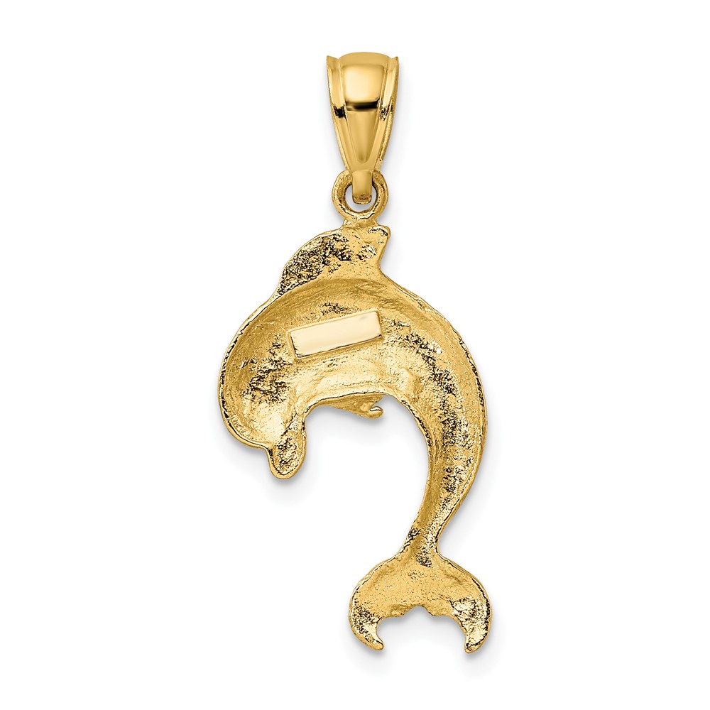 10K Polished Dolphin Jumping Charm (10K7415)