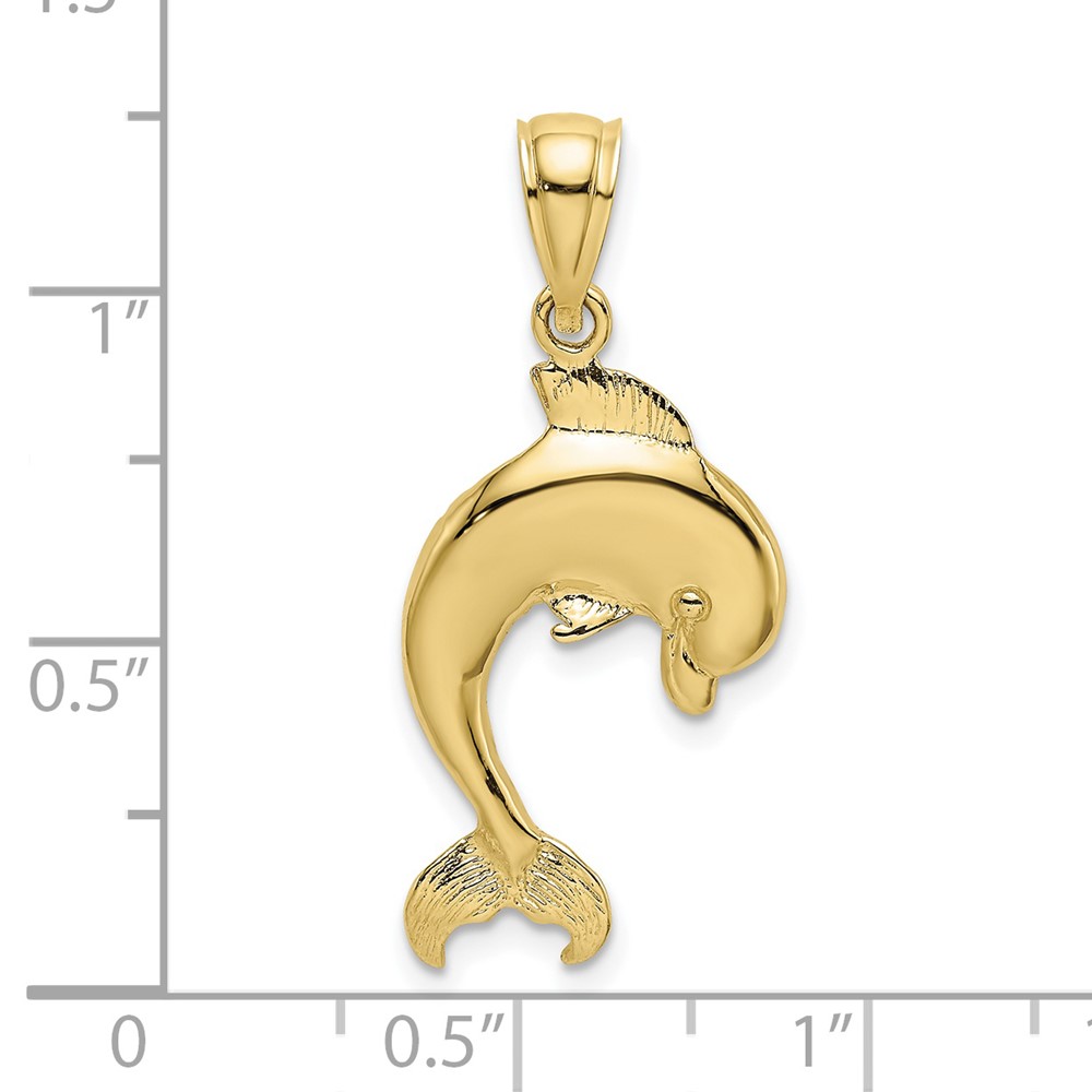 10K Polished Dolphin Jumping Charm (10K7415)