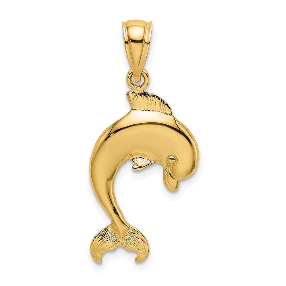 10K Polished Dolphin Jumping Charm (10K7415)