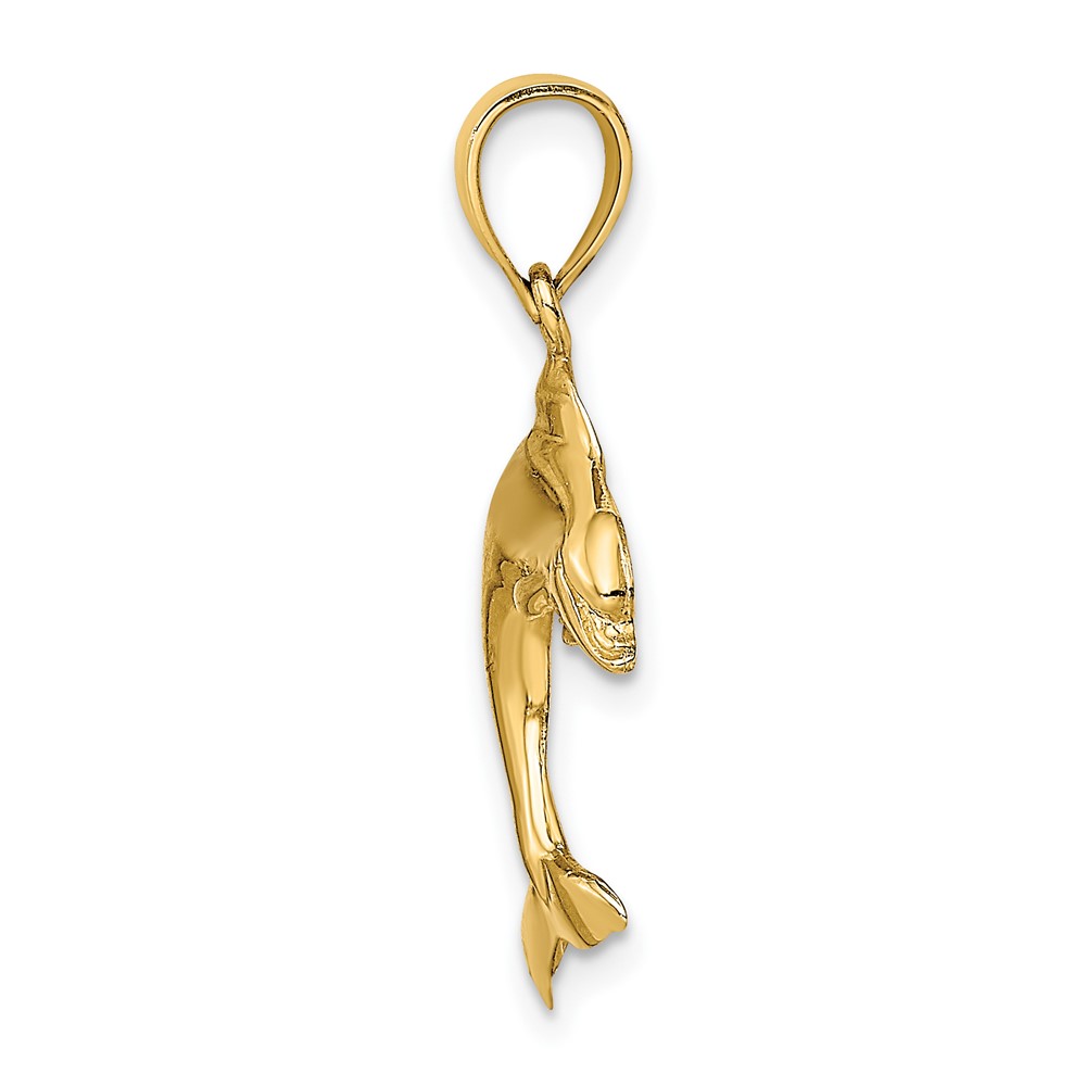 10K 2-D Polished Dolphin Jumping Charm (10K7419)