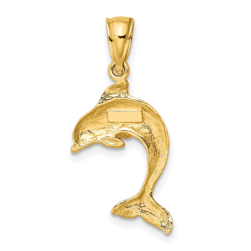 10K 2-D Polished Dolphin Jumping Charm (10K7419)