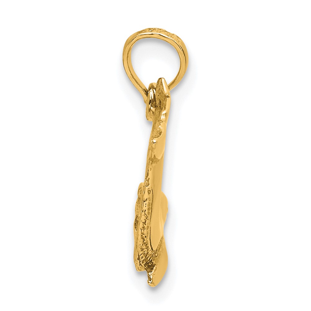 10K Textured Dolphin Jumping Charm (10K7421)