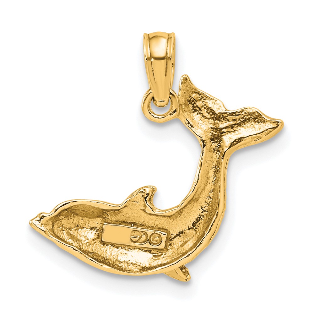 10K Textured Dolphin Jumping Charm (10K7421)