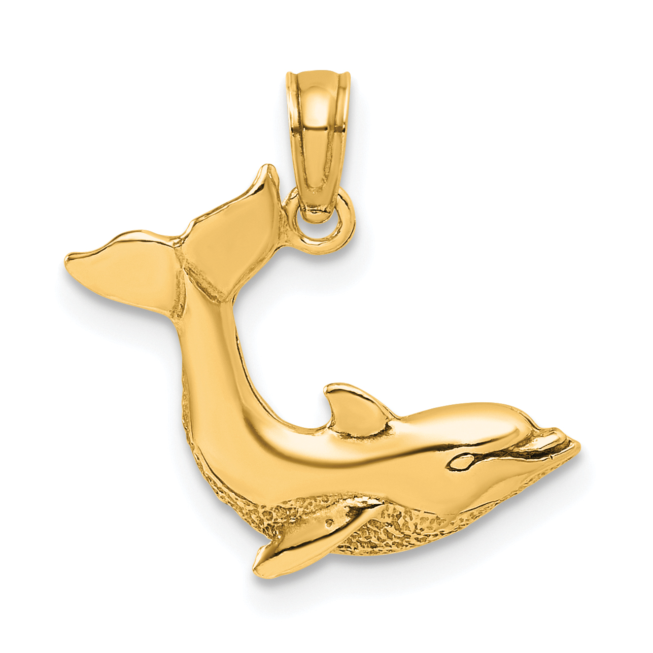 10K Textured Dolphin Jumping Charm (10K7421)