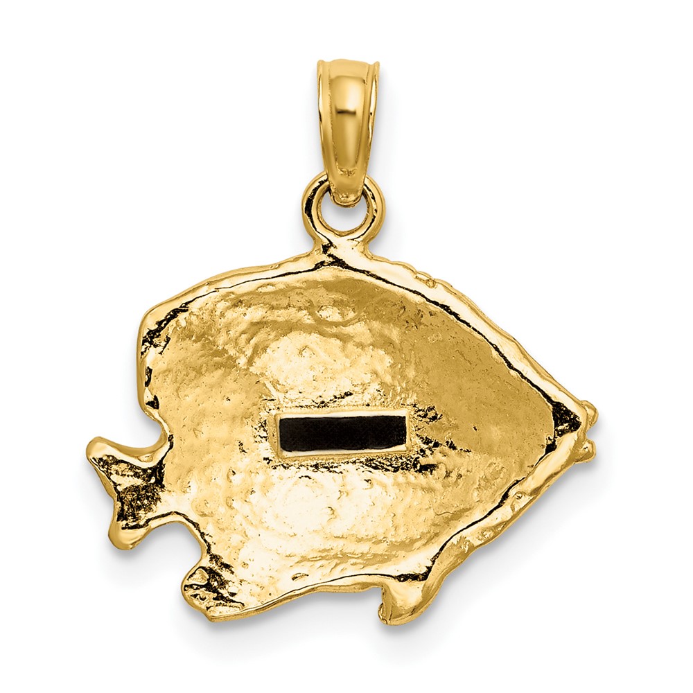 10K 2-D Polished Engraved Fish Charm (10K7423)