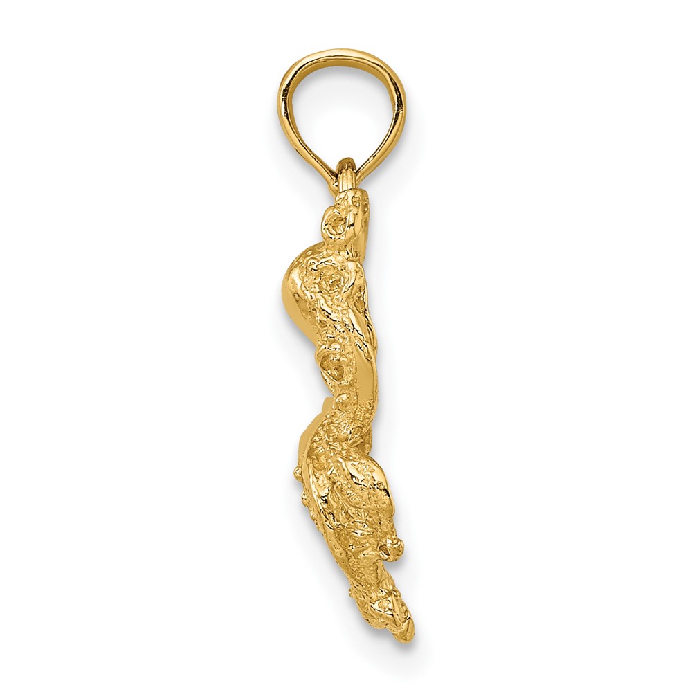 10K 2-D Textured Octopus Charm (10K7428)