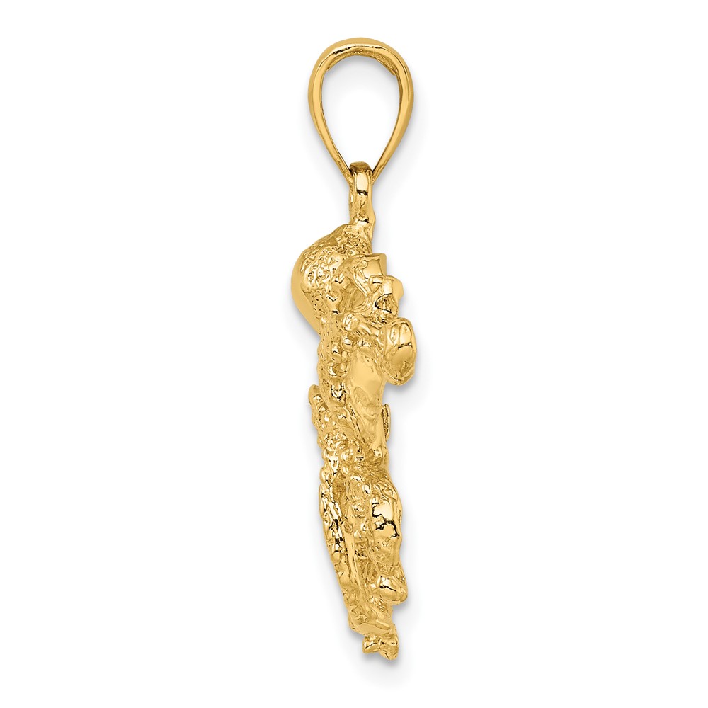 10K 2-D and Textured Octopus Charm (10K7431)