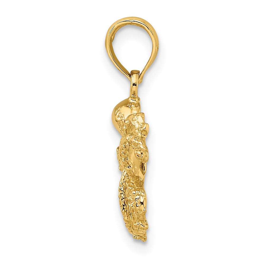 10K 2-D and Textured Octopus Charm (10K7432)