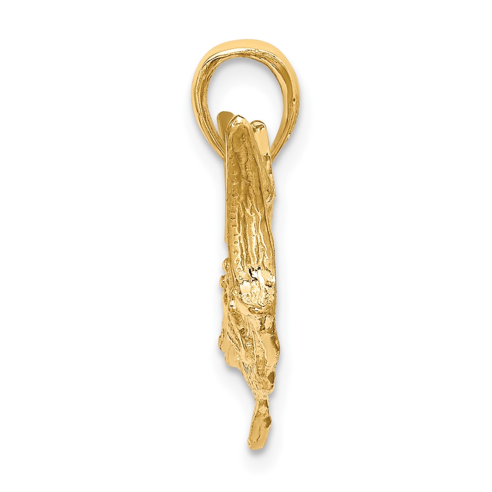 10K 2-D Textured Marlin Fish Charm (10K7442)
