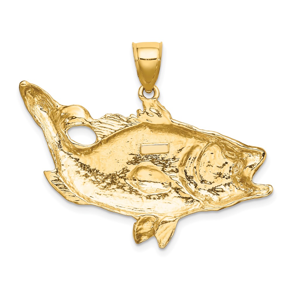 10K Open Mouth Bass Fish Charm (10K7444)