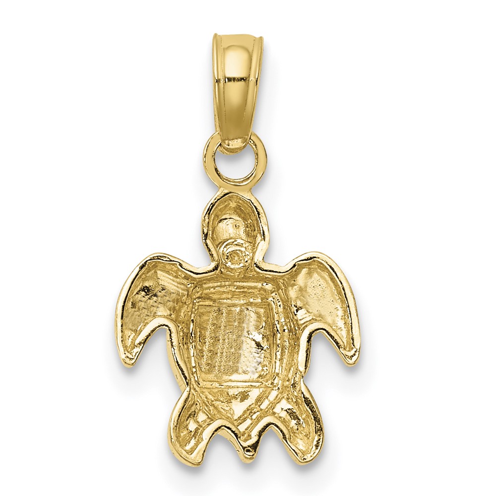 10K Textured Mini Sea Turtle Charm (10K7446)