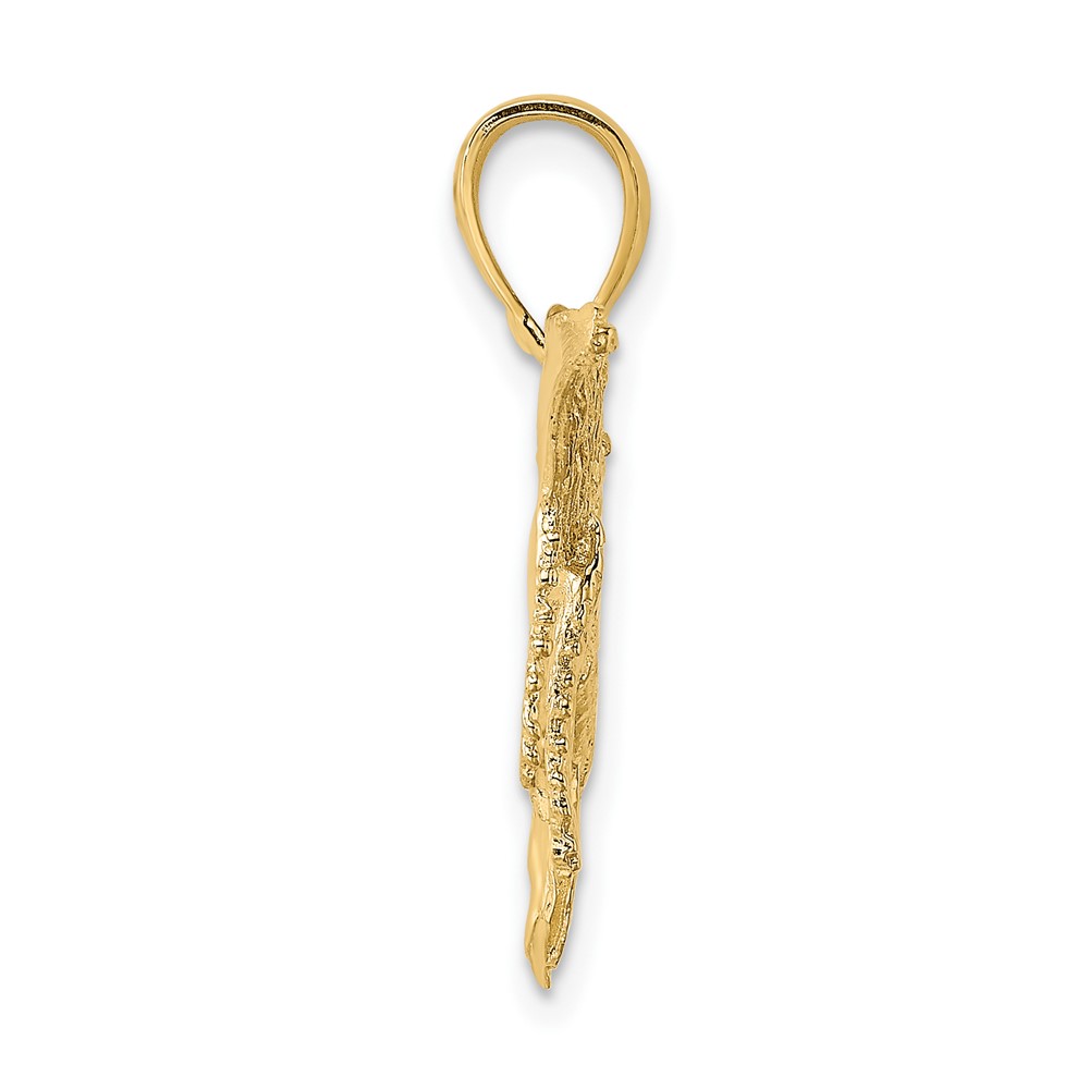 10K 2-D Textured Whale Charm (10K7447)