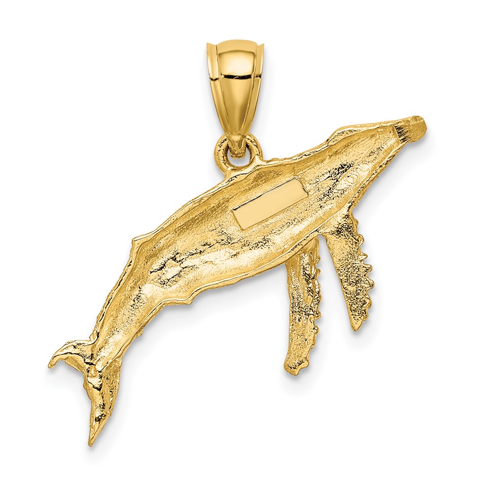 10K 2-D Textured Whale Charm (10K7447)