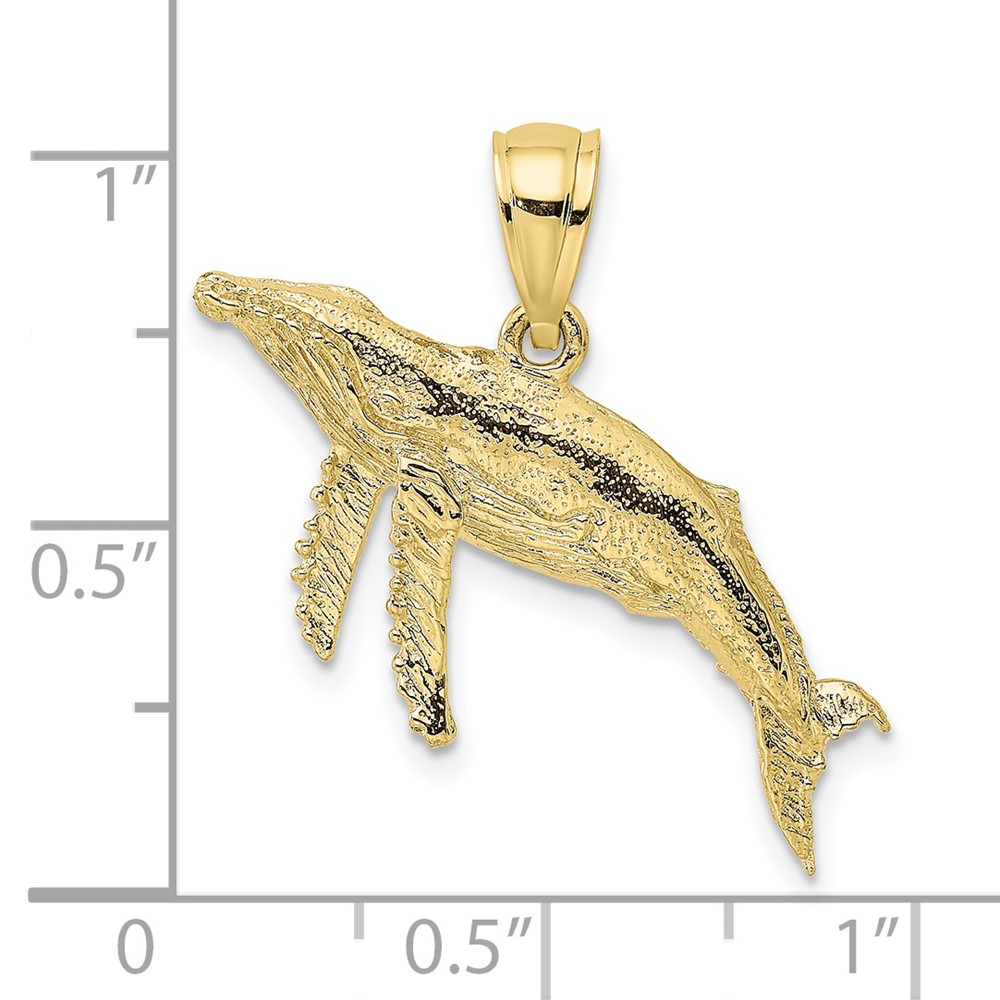 10K 2-D Textured Whale Charm (10K7447)