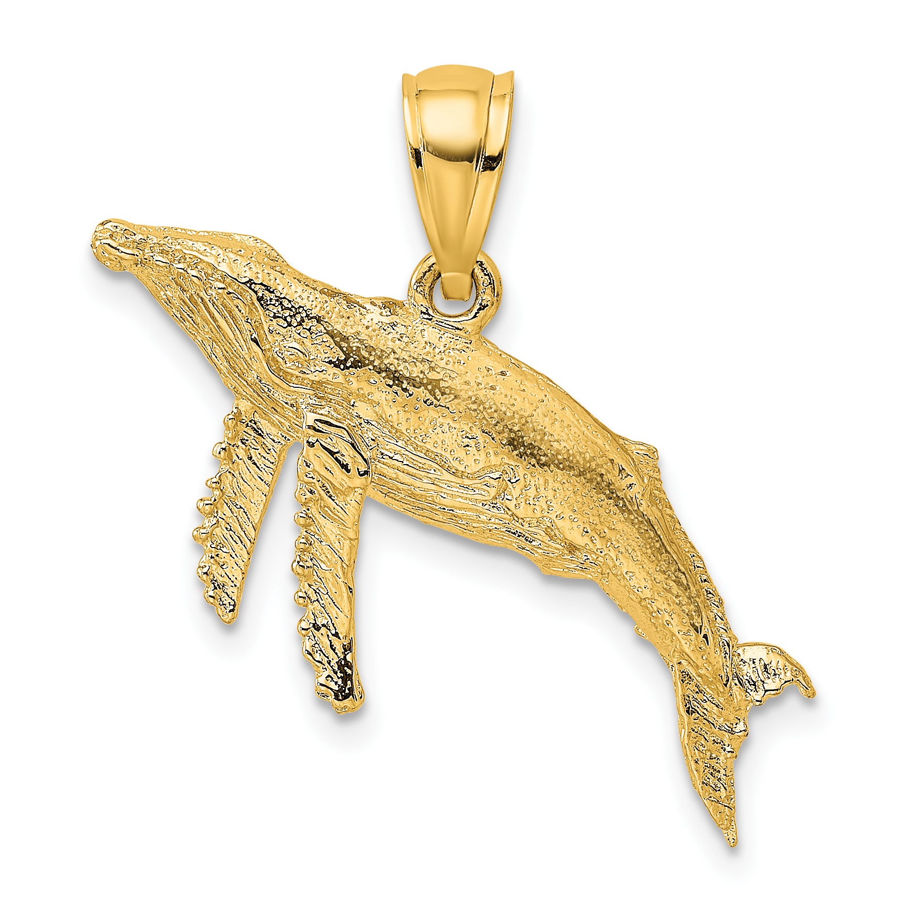 10K 2-D Textured Whale Charm (10K7447)