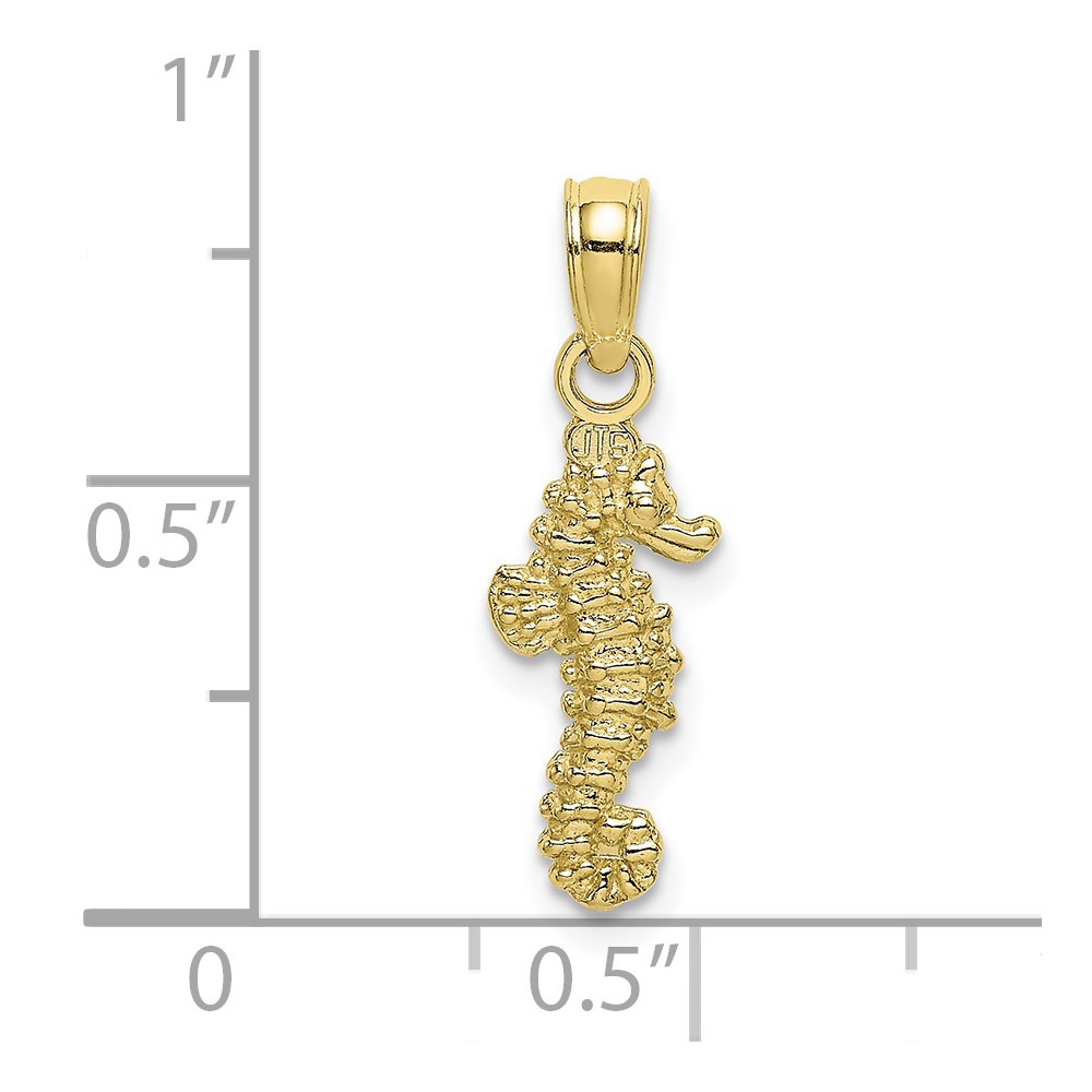10K 3-D Mini Seahorse Charm (10K7478)
