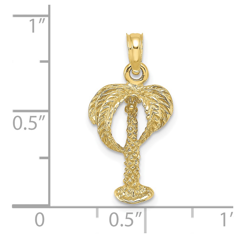 10K 2-D Palm Tree w/ Coconuts Charm (10K7480)