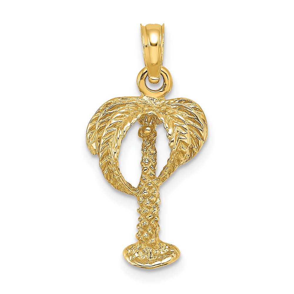 10K 2-D Palm Tree w/ Coconuts Charm (10K7480)