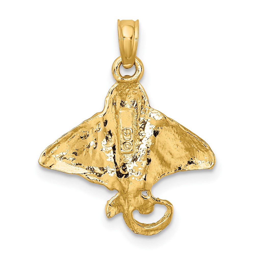 10K Textured Spotted Eagle Ray Charm (10K7487)