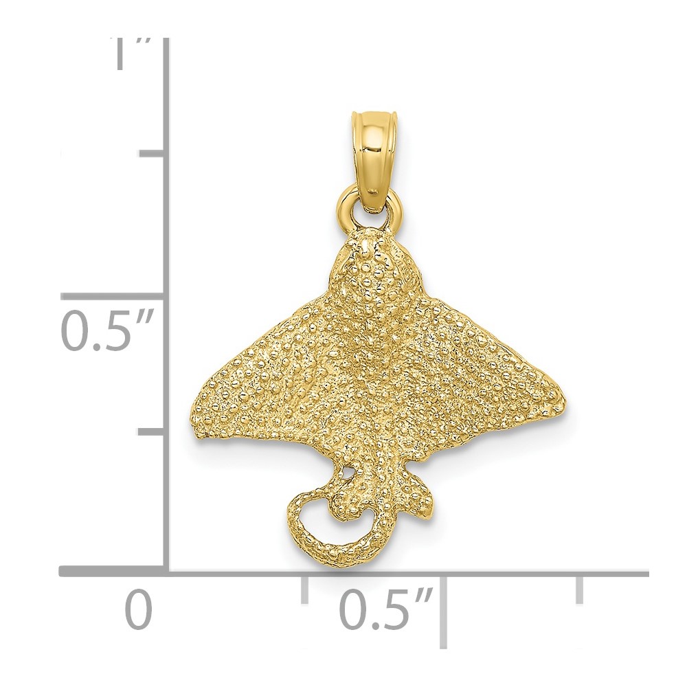 10K Textured Spotted Eagle Ray Charm (10K7487)