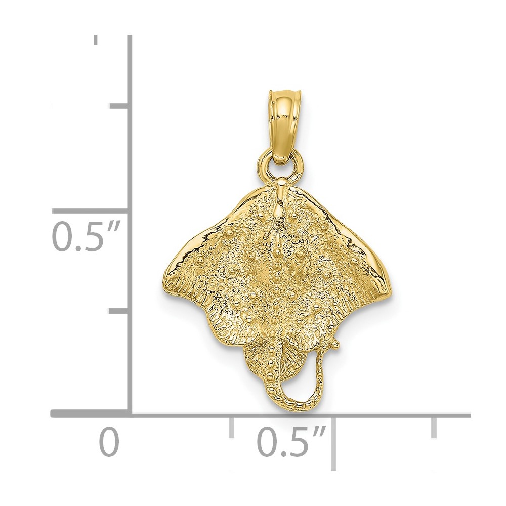 10K 2-D Stingray Charm (10K7521)