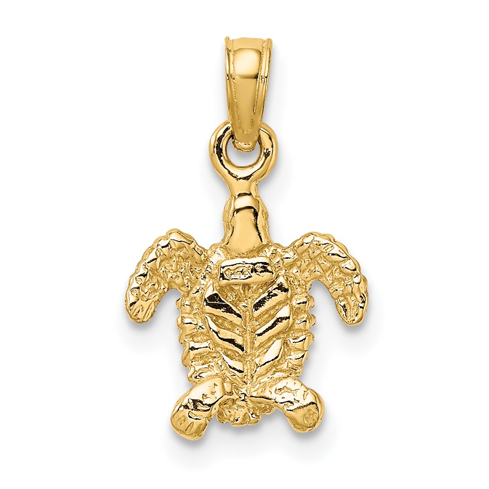 10K 3-D Mini Sea Turtle Charm (10K7522)