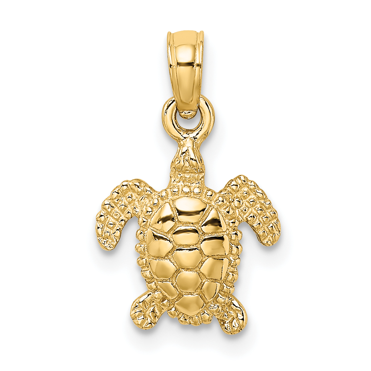 10K 3-D Mini Sea Turtle Charm (10K7522)