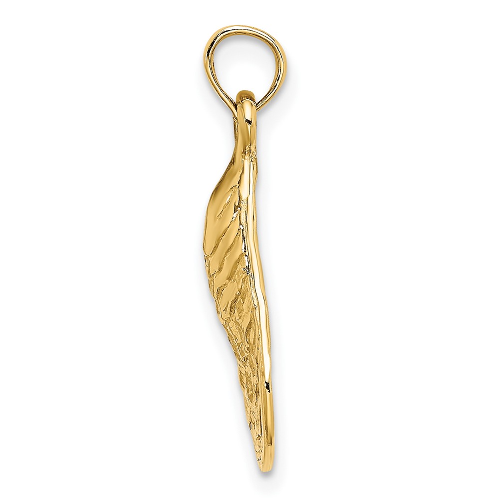 10K 2-D Textured / Polished Oyster Shell Charm (10K7533)