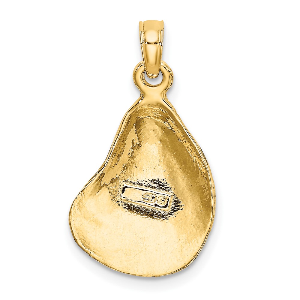 10K 2-D Textured / Polished Oyster Shell Charm (10K7533)