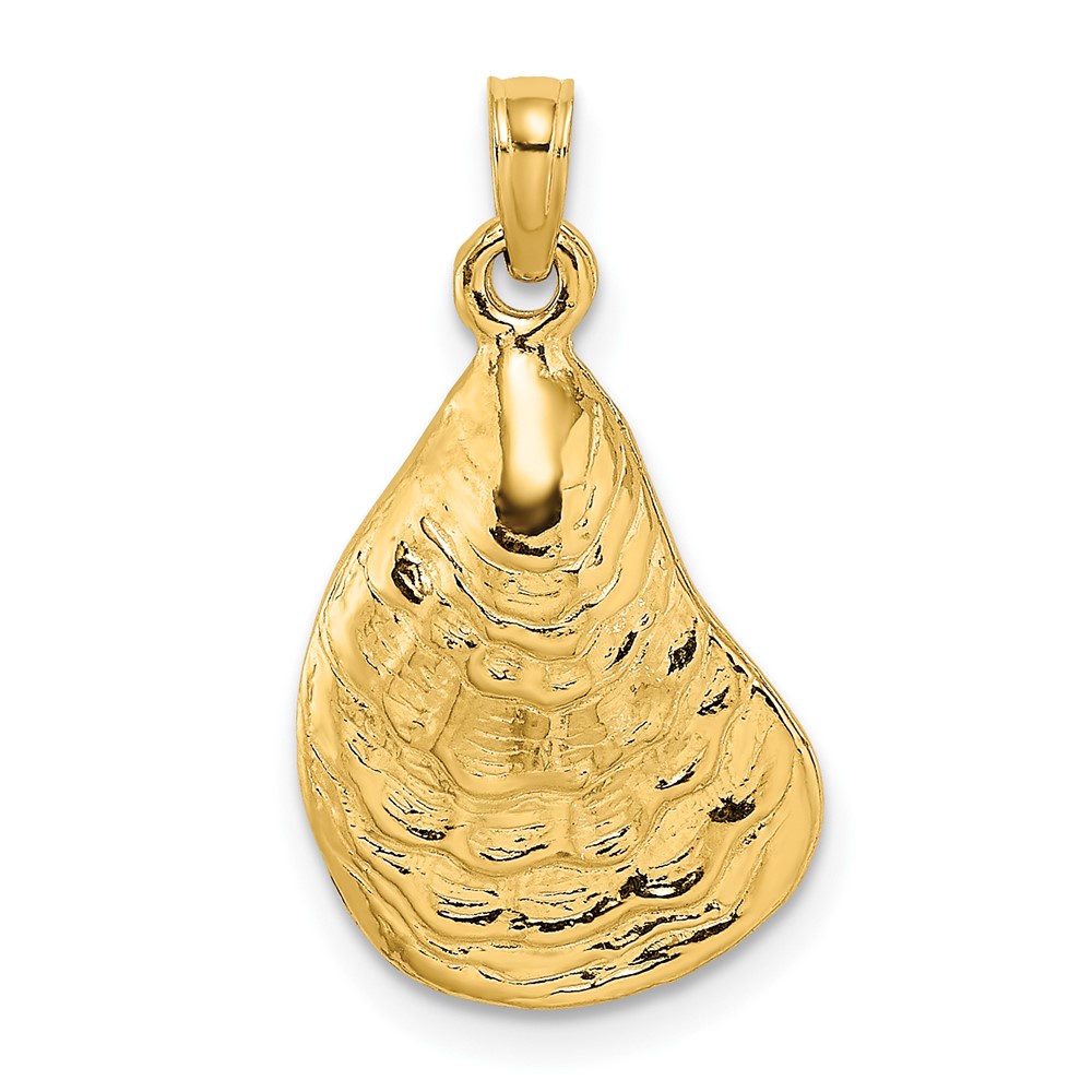 10K 2-D Textured / Polished Oyster Shell Charm (10K7533)