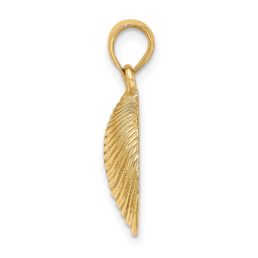 10K Textured 2-D Clam Shell Charm (10K7534)