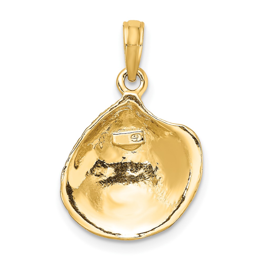 10K Textured 2-D Clam Shell Charm (10K7534)