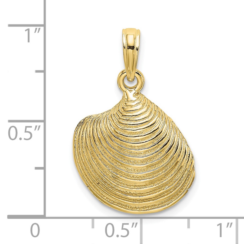 10K Textured 2-D Clam Shell Charm (10K7534)