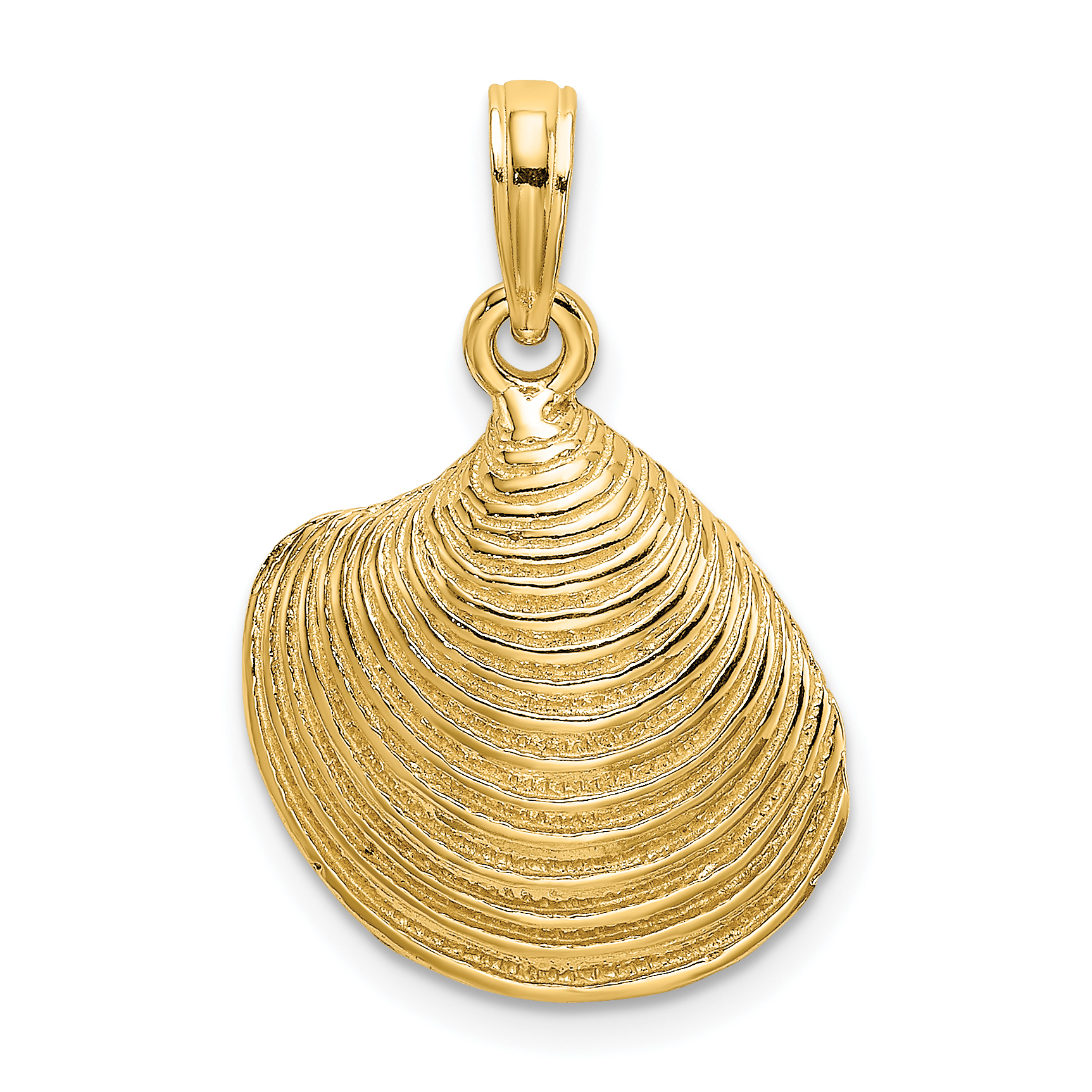 10K Textured 2-D Clam Shell Charm (10K7534)