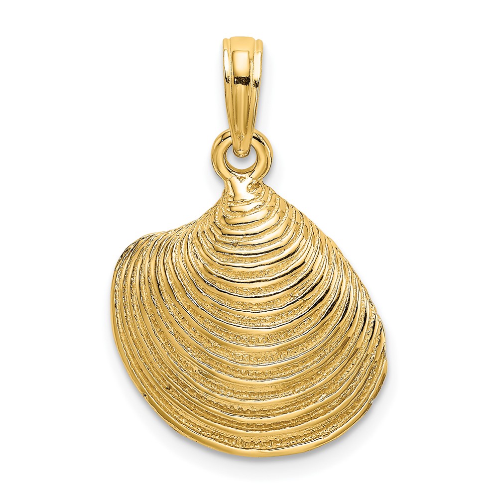10K Textured 2-D Clam Shell Charm (10K7534)