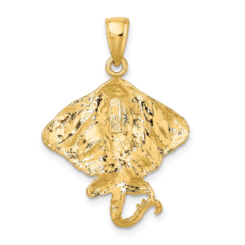 10K 2-D Stingray Charm (10K7538)