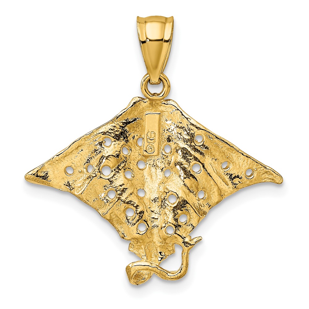 10K 2-D Spotted Eagle Ray w/ Holes Charm (10K7622)